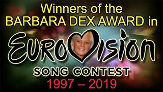 Winners of the Barbara Dex Award in Eurovision Song Contest 19972019 [upl. by Joceline]