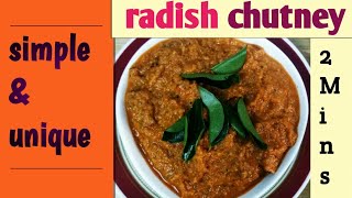 Mullangiradish chutney🍛2 mins simple and perfect side dishtry atleast once [upl. by Anma7]