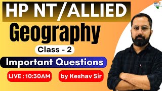 HP NT Allied 2025  Practice Series  Geography Class2 hpnt hppsc hpallied [upl. by Eshman]