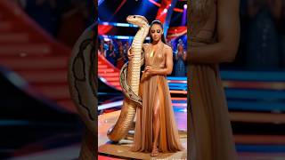 Girl dancing with Desert kingsnake AGT fusion live agt shorts [upl. by Asilak]