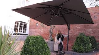 Royal 3M LED Cantilever Parasol  The Garden Furniture Centre Ltd [upl. by Lottie]