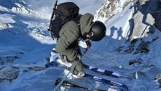 SKIING CHAMONIX  couloir des cosmiques [upl. by Ailedo]