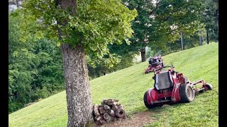 HOW WE MOW LAWNS IN THE MOUNTAINS  Flatlanders have it EASY [upl. by Yorle]