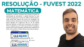 FUVEST 2022  Atualmente no Brasil coexistem dois sistemas de placas de identificação de automóveis [upl. by Jasmina]