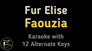 Faouzia  Fur Elise Karaoke Instrumental Lower Higher Male amp Original Key [upl. by Aleirbag]