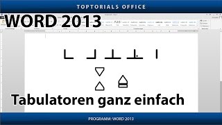 Tabulatoren ganz einfach Microsoft Word 2013 [upl. by Suiradel660]