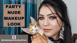 Easy Nude Party Makeup tutorial with affordable products  Nude makeup look  makeup for beginners [upl. by Suoilenroc]