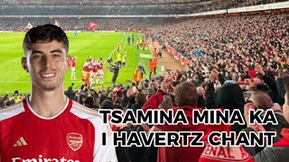 Kai Havertz Chant Arsenal vs Newcastel TSAMINA MINA WAKA WAKA [upl. by Nomelc]