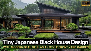 The Allure of Tiny Modern Japanese Black House Design with Beautiful Asian Style Front Yard Garden [upl. by Blayne24]