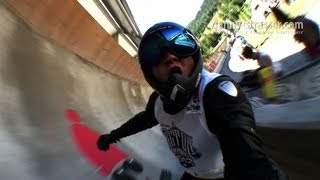 Longboard Downhill  Olympic Bobseld Run La Plagne  full run unedited [upl. by Ytirev]