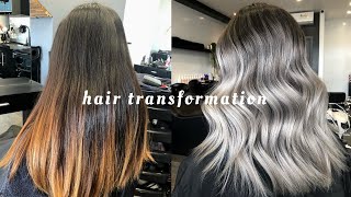 HAIR TRANSFORMATION SILVERASH BLONDE IN ONE SESSION  PROCESS  AFTERCARE [upl. by Aihsele]