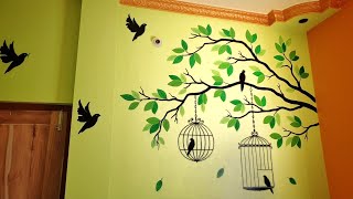 tree wall painting [upl. by Drusy]