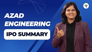 Azad Engineering Ltd  IPO Summary  CA Rachana Ranade [upl. by Caddaric]