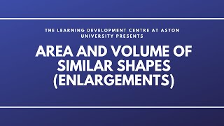 Area and Volume of Similar Shapes Enlargements [upl. by Ashwell]