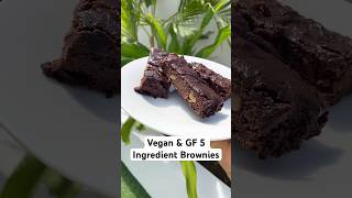 Vegan amp Gluten Free brownies 5 ingredients only recipe in description veganrecipes [upl. by Imoan]