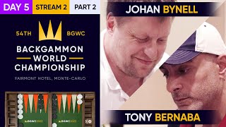 54th Backgammon World Championship  Day 5  Stream 2  Part 2 World Championship Undefeated [upl. by Ayalahs]