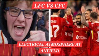 ELECTRICAL ATMOSPHERE AT ANFIELD AS THE REDS BEAT CHELSEA 21 [upl. by Letsirhc]