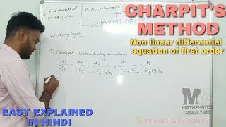 CHARPITS METHOD FOR PARTIAL DIFFERENTIAL EQUATION IN HINDI 🔥 CHARPITS METHOD EXAMPLES [upl. by Eimmit]