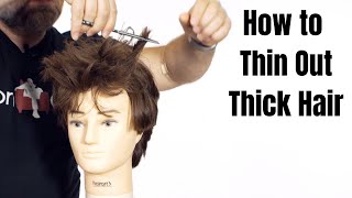 How to Thin Out Thick Hair  TheSalonGuy [upl. by Ahsilem388]