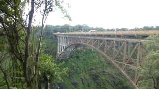 The Victoria Falls Bridge linking Zambia and Zimbabwe [upl. by Nyltac524]