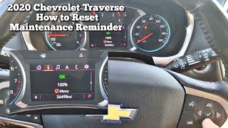 2020 Chevrolet Traverse Oil Maintenance Reminder Reset [upl. by Nichani]