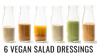 6 VEGAN SALAD DRESSINGS  with OILFREE options 👌🏻 [upl. by Dine]