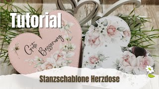 Tutorial  Herzdose mit Stanzschablone anfertigen  Watch me craft [upl. by Clayberg210]