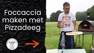 Focaccia maken van een bolletje pizzadeeg  prikken maar [upl. by Faus468]