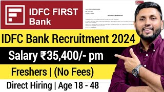 IDFC Bank Recruitment 2024  Bank Job Vacancy 2024  IDFC Bank Job Vacancy 2024  Bank Jobs 2024 [upl. by Adnohsat746]