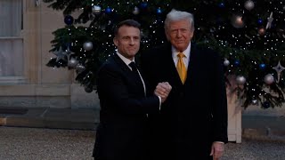 Trump arrives to meet Macron in Paris ahead of Notre Dame reopening  VOA News shorts [upl. by Flossi]