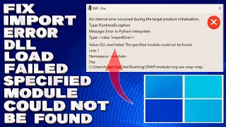 How To Fix ImportError DLL Load Failed The Specified Module Could Not Be Found Solution [upl. by Amo]