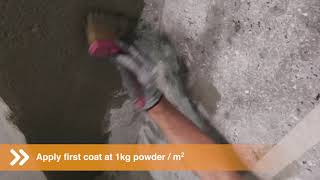 Application of MasterSeal 530 crystalline pore blocking waterproofing [upl. by Jallier]