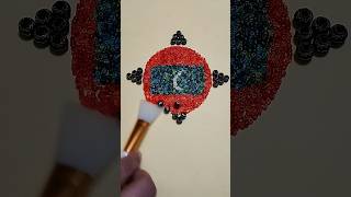 Deconstructing and making a Maldivian flag with beads Weirdly satisfying reverse video [upl. by Ridan41]