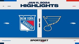 NHL Highlights  Rangers vs Blues  January 11 2024 [upl. by Hammel]