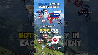 Coldest amp Hottest City In Each Continent mapping europe shorts [upl. by Jabez]