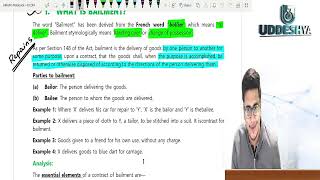 68 B COM SEM1 BUSINESS LAW CH 1 PART 39  WHAT IS BAILMENT  INDIAN CONTRACT ACT [upl. by Norrahc]