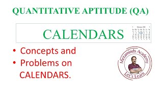 Problems on CALENDARS  Quantitative Aptitude  Metaminds Academy [upl. by Timms]