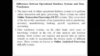 Differences between Operational database systems and Data warehouses ie OLTP vs OLAP [upl. by Arlee]