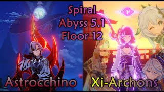 Arlecchino  Mona amp Xilonen  Archons  Spiral Abyss 51 floor 12 9⭐ Genshin Impact [upl. by Marji]