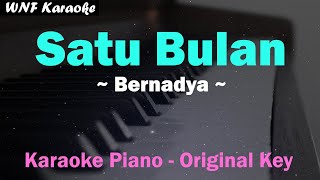 Bernadya  Satu Bulan Karaoke Piano Original Key Female Key [upl. by Lutim429]