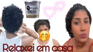 como relaxar o cabelo em casa sem perder os cachos salon line guanidina [upl. by Vez373]