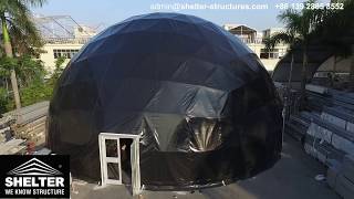 Diameter 18m Black Dome Tent  Custom Geodome Design [upl. by Tsenrae]