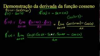 Demonstração da derivada do cosseno [upl. by Ahsimik128]