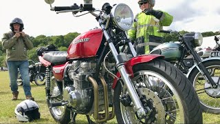 POPHAM AIRFIELD Motorcycle MEGA MEET at the END of that DAY Everybody KickStarts RevsUp Rides Home [upl. by Aisatsana]