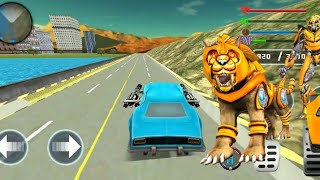 العاب سيارات اطفال متحولة  sayarat atfal  Lion Robot Car Transforming Games Robot Shooting [upl. by Davide]