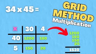 HOW TO Grid Method Multiplication 2 Digit By 2 Digit [upl. by Helbona159]