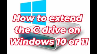 How to extend C drive on windows 10 or 11  Wie erweitert man Laufwerk C unter Windows 10 oder 11 [upl. by Garihc]