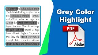 How to add grey color highlight in a pdf file Edit PDF using Adobe Acrobat Pro DC [upl. by Ingles]