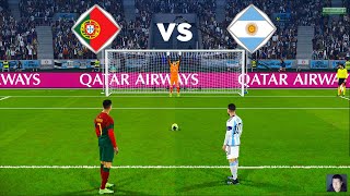 Portugal Vs Argentina  Penalty Shootout 2023  Messi vs Ronaldo  eFootball PES Gameplay [upl. by Teri]