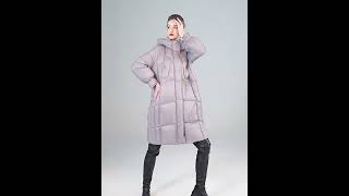 Womens lightweight padded quilted jacket long puffer clothes goose down Fleeced cloth coats 2410315 [upl. by Tomkins]